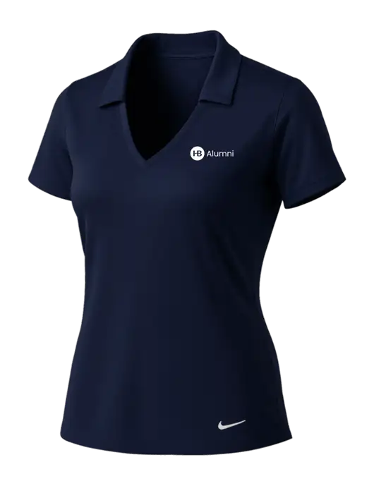 NIKE Dark Navy Womens Dri-Fit Vertical Mesh Polo w/Alumni Logo