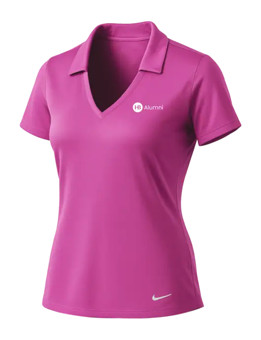 NIKE Pink Fire Womens Dri-Fit Vertical Mesh Polo w/Alumni Logo