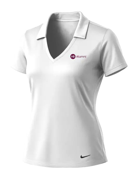 NIKE White Womens Dri-Fit Vertical Mesh Polo w/Alumni Logo