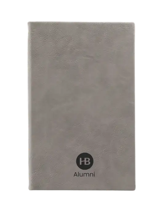 Grey Leatherette 5.25 x 8.25 Journal w/Alumni Logo