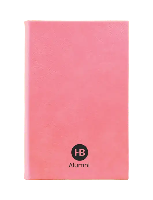 Pink Leatherette 5.25 x 8.25 Journal w/Alumni Logo
