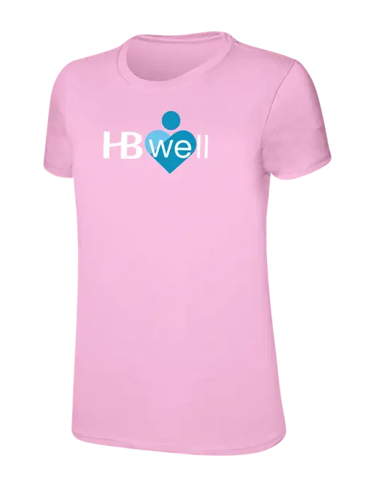 Womens Ring Spun Candy Pink 4.5 oz T-Shirt w/Wellness Logo