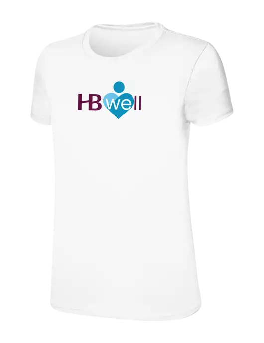 Womens Ring Spun White 4.5 oz T-Shirt w/Wellness Logo
