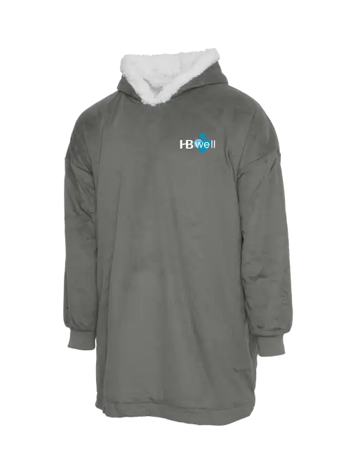Wearable Lodge Medium Grey Blanket w/Wellness Logo