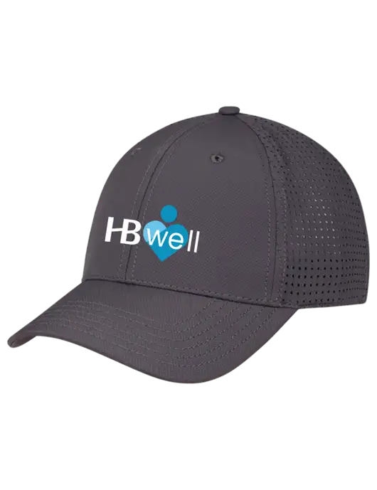 Charcoal Performance Stretchable Cap Hook & Loop w/Wellness Logo