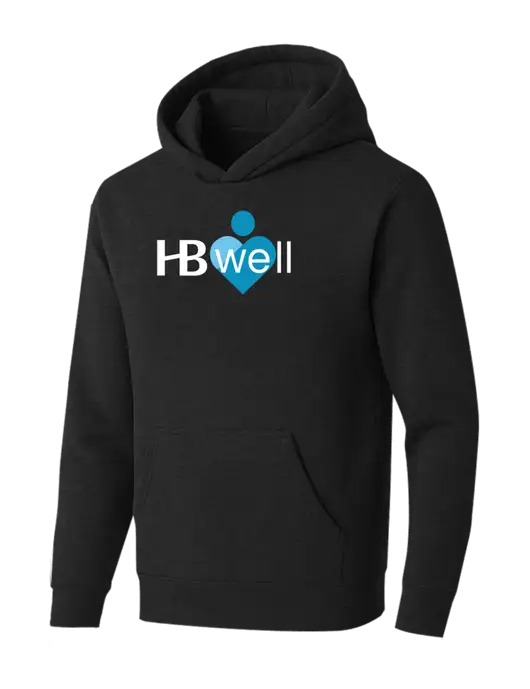 BELLA+CANVAS Black Heather Sponge Fleece Pullover Hoodie w/Wellness Logo