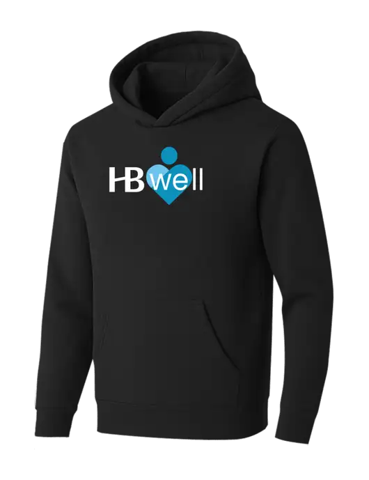 BELLA+CANVAS Black Sponge Fleece Pullover Hoodie w/Wellness Logo