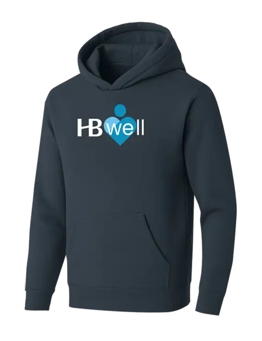 BELLA+CANVAS Dark Grey Sponge Fleece Pullover Hoodie w/Wellness Logo