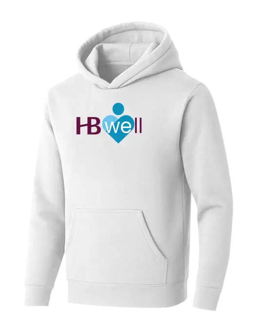 BELLA+CANVAS Heathered White Sponge Fleece Pullover Hoodie w/Wellness Logo
