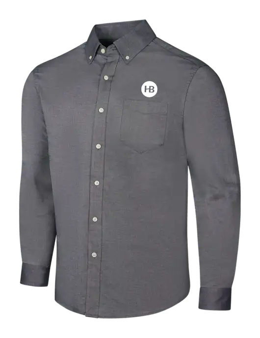 Dark Grey SuperPro Oxford Shirt w/Monogram Logo
