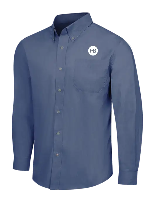 Light Navy Crosshatch Easy Care Shirt w/Monogram Logo