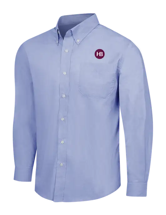 Light Slate Blue Crosshatch Easy Care Shirt w/Monogram Logo