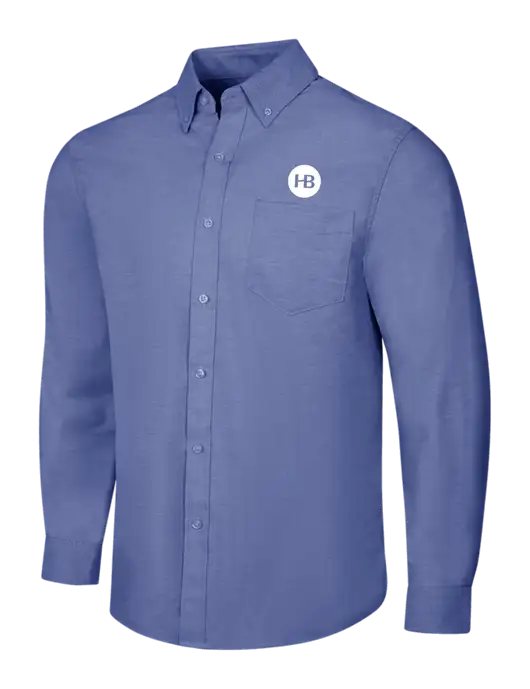 Navy SuperPro Oxford Shirt w/Monogram Logo