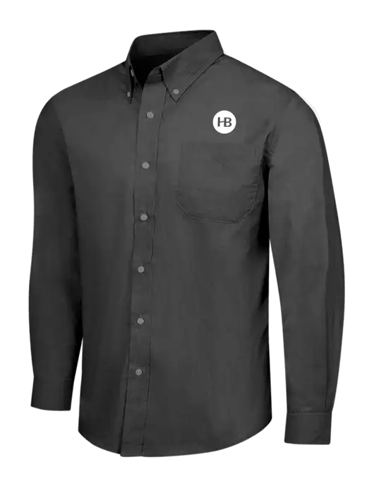 Soft Black Crosshatch Easy Care Shirt w/Monogram Logo