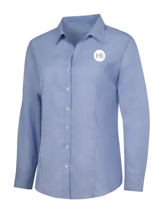 Light Slate Blue Womens Crosshatch Easy Care Shirt w/Monogram Logo