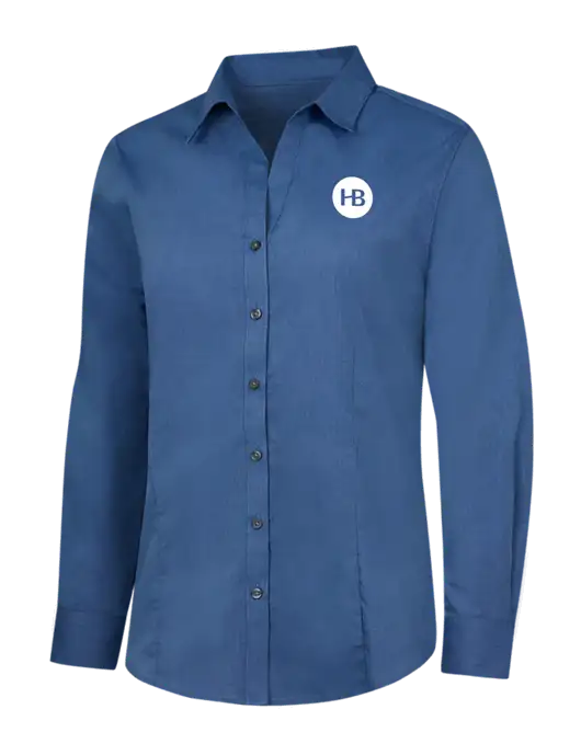 Light Navy Womens Crosshatch Easy Care Shirt w/Monogram Logo