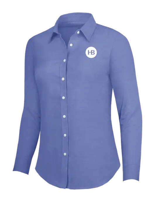 Navy Womens SuperPro Oxford Shirt w/Monogram Logo