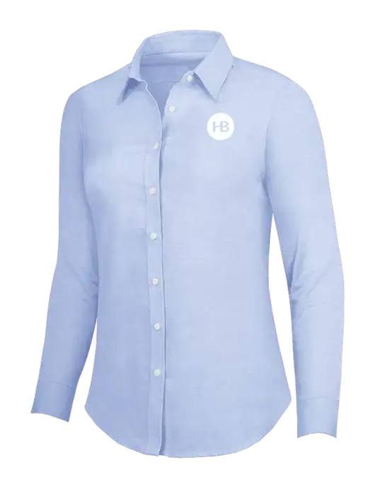 Light Blue Womens SuperPro Oxford Shirt w/Monogram Logo