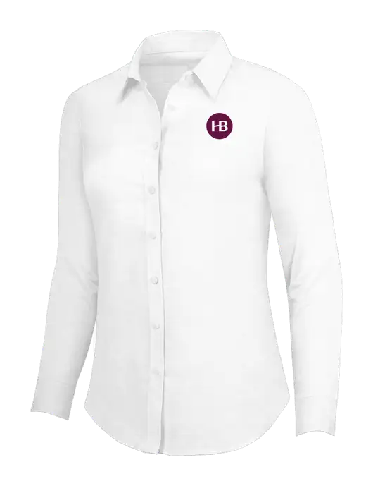 White Womens SuperPro Oxford Shirt w/Monogram Logo
