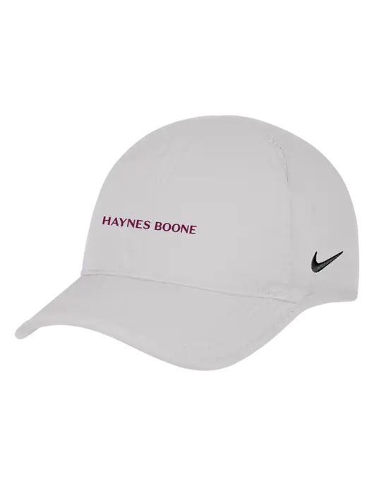 Nike White Featherlight Cap w/Haynes & Boone Logo