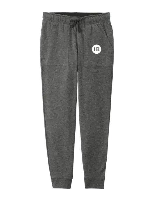 Womens Posicharge Tri-blend Wicking Dark Grey Heather Triad Solid Fleece Jogger w/Monogram Logo