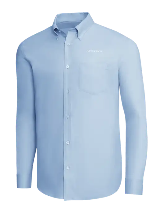 Brooks Brothers Light Blue Wrinkle-Free Stretch Pinpoint Shirt w/Haynes & Boone Logo
