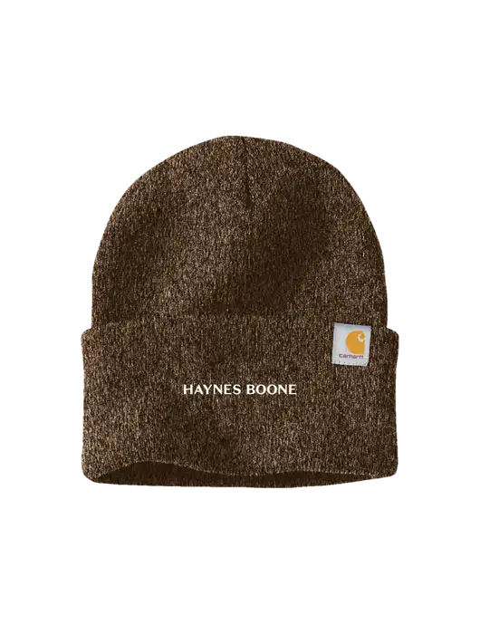 Carhartt Brown Heather Watch Cap 2.0 w/Haynes & Boone Logo