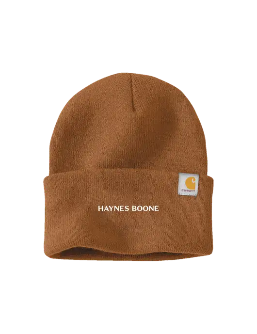 Carhartt Light Brown Watch Cap 2.0 w/Haynes & Boone Logo