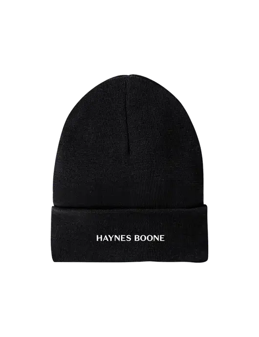 Recycled Black Beanie w/Haynes & Boone Logo
