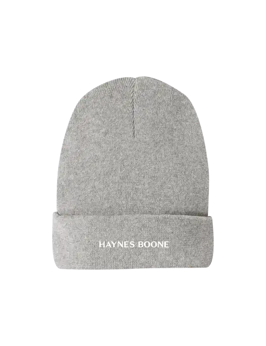 Recycled Light Heather Grey Beanie w/Haynes & Boone Logo