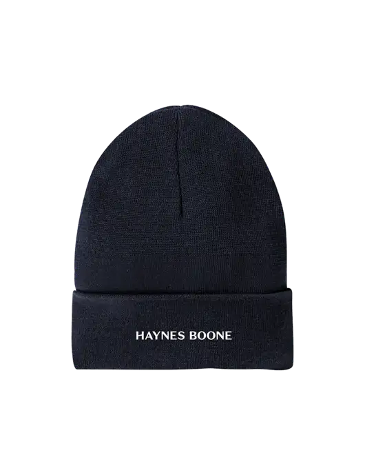 Recycled True Navy Beanie w/Haynes & Boone Logo