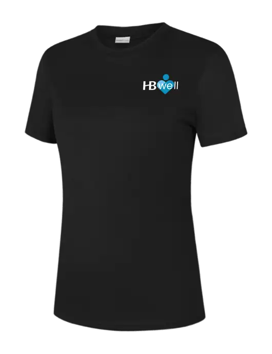  Womens Black PosiCharge Competitor Tee w/Wellness Logo