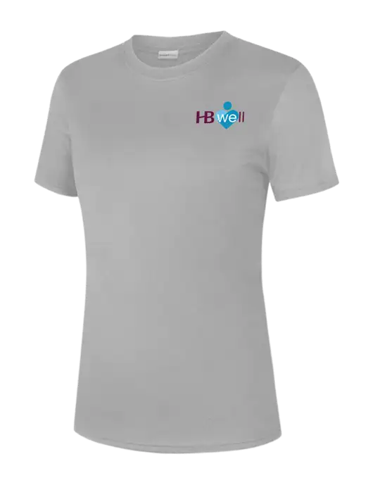  Womens Light Grey PosiCharge Competitor Tee w/Wellness Logo